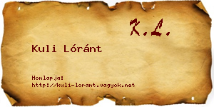 Kuli Lóránt névjegykártya