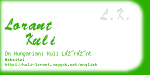 lorant kuli business card